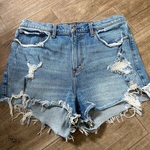 Abercrombie & Fitch Curve Love Shorts Distressed High-Waisted